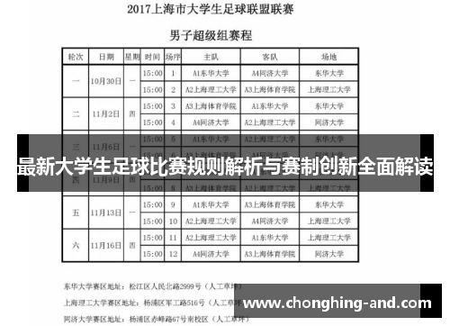 最新大学生足球比赛规则解析与赛制创新全面解读